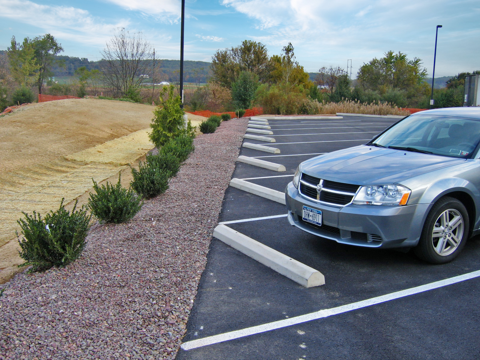 Car in small parking lot Car in small parking lot